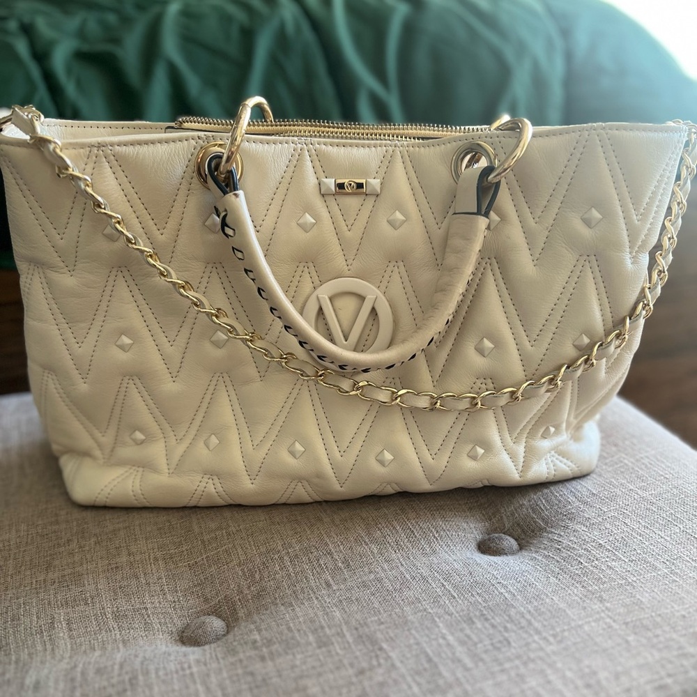 White studded Valentino handbag.